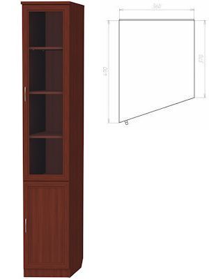 Шкаф для книг (консоль левая) арт. 201 в Губахе - gubaha.ok-mebel.com | фото 2