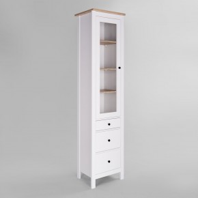 2.08.07.120.14 САГА шкаф с витриной 50 белый/ясень RU в Губахе - gubaha.ok-mebel.com | фото