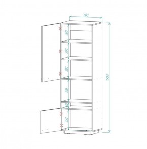 Александрия Витрина (ЛДСП венге/белый бриллиант) в Губахе - gubaha.ok-mebel.com | фото 2