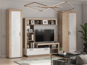 Ангара Центральная секция (Белый глянец/Сонома) в Губахе - gubaha.ok-mebel.com | фото 3