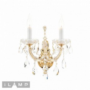 Бра iLamp Diamond W6071-2 GD+CL в Губахе - gubaha.ok-mebel.com | фото 2