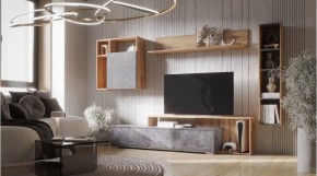 ДАЛЛАС Гостиная (модульная) цемент темный в Губахе - gubaha.ok-mebel.com | фото