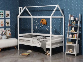Детская кровать-домик из массива березы Соня-6 (Белый/Лак) в Губахе - gubaha.ok-mebel.com | фото 1
