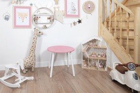 Детский стол круглый Rolti Baby (розовый/белый, массив березы/мдф) в Губахе - gubaha.ok-mebel.com | фото