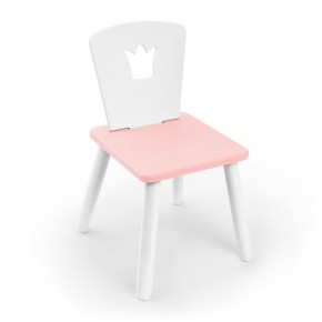 Детский стул Rolti Baby «Корона» (белый/розовый/белый, массив березы/мдф) в Губахе - gubaha.ok-mebel.com | фото