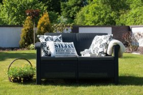 Диван пластиковый Корфу (Corfu love seat) графит в Губахе - gubaha.ok-mebel.com | фото 5