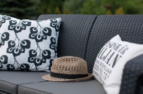 Диван пластиковый Корфу (Corfu love seat) графит в Губахе - gubaha.ok-mebel.com | фото 6