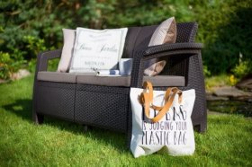 Диван пластиковый Корфу Макс (Corfu love seat max) коричневый в Губахе - gubaha.ok-mebel.com | фото 4