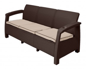 Диван Yalta Premium Sofa 3 Set (Ялта) шоколадный (+подушки под спину) в Губахе - gubaha.ok-mebel.com | фото