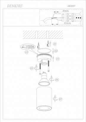 DK3007-BK Накладной светильник влагозащ., IP 44, 15 Вт, GU10, черный, алюминий в Губахе - gubaha.ok-mebel.com | фото 1