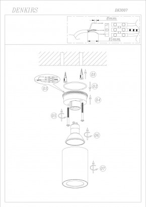 DK3007-WH Накладной светильник влагозащ., IP 44, 15 Вт, GU10, белый, алюминий в Губахе - gubaha.ok-mebel.com | фото 4