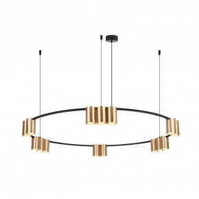 DK4067-BK+SG Подвесной светильник ORBIT, IP20, 15xGU10 LED, до 15 Вт, черный + сатинированное золото, алюминий в Губахе - gubaha.ok-mebel.com | фото 3