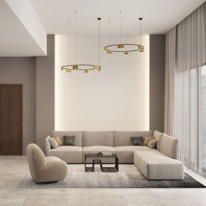 DK4067-BK+SG Подвесной светильник ORBIT, IP20, 15xGU10 LED, до 15 Вт, черный + сатинированное золото, алюминий в Губахе - gubaha.ok-mebel.com | фото 4
