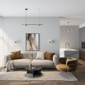 DK5060-BK+SG Бра ORBIT, IP20, 3000К, LED, 10 Вт, черный + сатинированное золото, алюминий в Губахе - gubaha.ok-mebel.com | фото 5