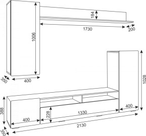 Гостиная Альфа (Белый/Белый глянец) в Губахе - gubaha.ok-mebel.com | фото 4