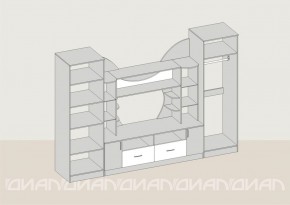 Гостиная Аллегро с 2 шкафами вариант-5 (венге/дуб белфорт) в Губахе - gubaha.ok-mebel.com | фото 2