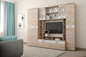 Гостиная Белла (Дуб Сонома/Белый глянец) в Губахе - gubaha.ok-mebel.com | фото