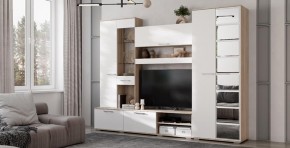 Гостиная Флай (ЦС-01/ШК-04) дуб сонома/белый в Губахе - gubaha.ok-mebel.com | фото