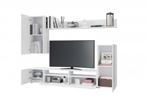 Гостиная Лира МДФ (Белый/Белый глянец) в Губахе - gubaha.ok-mebel.com | фото 2