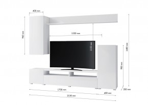Гостиная Лира МДФ (Белый/Белый глянец) в Губахе - gubaha.ok-mebel.com | фото 3