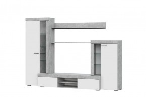 Гостиная МГС 5 (Цемент светлый/Белый) в Губахе - gubaha.ok-mebel.com | фото 4