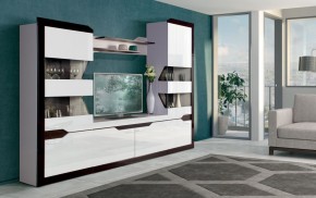 Гостиная Ронда 2 Белый глянец/венге в Губахе - gubaha.ok-mebel.com | фото