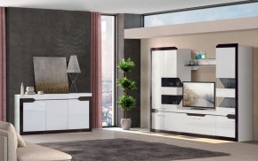 Гостиная Ронда 3 Белый глянец/венге в Губахе - gubaha.ok-mebel.com | фото