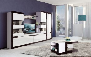 Гостиная Ронда 1 Белый глянец/венге в Губахе - gubaha.ok-mebel.com | фото