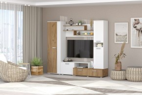 Гостиная Юна (Белый текстурный/Дуб крафт золотой) в Губахе - gubaha.ok-mebel.com | фото 3