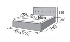 ГРЕТА Кровать 1600 (экокожа бежевая) в Губахе - gubaha.ok-mebel.com | фото 2