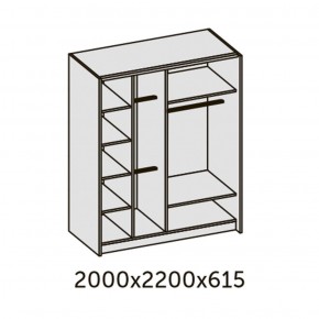 ИННЭС-5 Шкаф-купе 2-х дв. 2000 (2 дв. Ф3 - венге вст. экокожа корич) в Губахе - gubaha.ok-mebel.com | фото 2