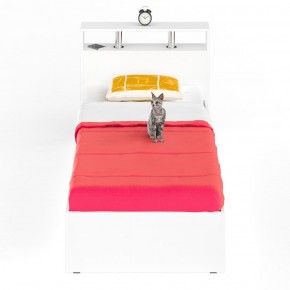 Камелия Кровать 0900, цвет белый, ШхГхВ 93,5х217х78,2 см., сп.м. 900х2000 мм., без матраса, основание есть в Губахе - gubaha.ok-mebel.com | фото 2
