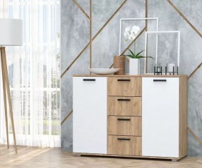 Комод №10 ЛДСП (Дуб Крафт Золотой/Белый) в Губахе - gubaha.ok-mebel.com | фото