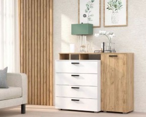 Комод №8 (Дуб Крафт Золотой/Белый) в Губахе - gubaha.ok-mebel.com | фото
