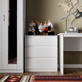 Комод КАСТОР с тремя ящиками, цвет белый в Губахе - gubaha.ok-mebel.com | фото 3