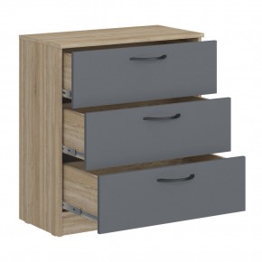 Комод мини Дублин (Дуб Сонома/Графит) в Губахе - gubaha.ok-mebel.com | фото 2