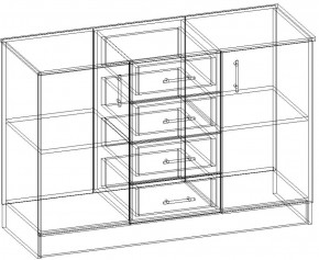 СОФИЯ Комод К1000 2Д (венге/дуб белфорт) в Губахе - gubaha.ok-mebel.com | фото 3