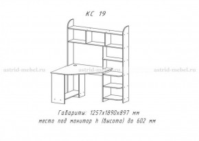 Компьютерный стол №19 (Анкор темный) в Губахе - gubaha.ok-mebel.com | фото 3