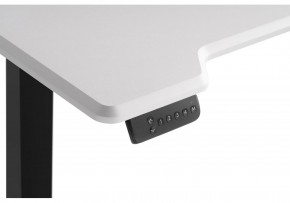 Компьютерный стол Маркос с механизмом подъема 120х75х75 белая шагрень / черный в Губахе - gubaha.ok-mebel.com | фото 6