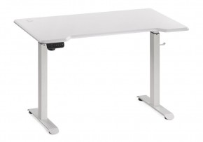 Компьютерный стол Маркос с механизмом подъема 120х75х75 белый / шагрень белая в Губахе - gubaha.ok-mebel.com | фото 3