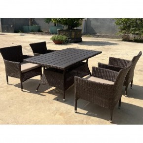 Комплект мебели из иск. ротанга AM-196B/T196 Brown 4Pcs (4+1) в Губахе - gubaha.ok-mebel.com | фото 3