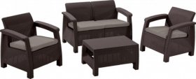 Комплект мебели Корфу сет (Corfu set) коричневый - серо-бежевый * в Губахе - gubaha.ok-mebel.com | фото 1