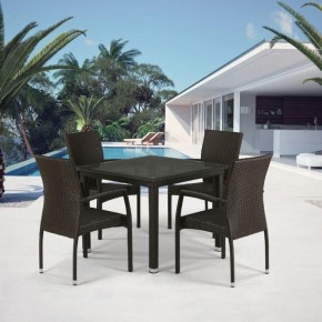 Комплект плетеной мебели T257A/YC379A-W53 Brown (4+1) + подушки на стульях в Губахе - gubaha.ok-mebel.com | фото