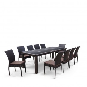 Комплект плетеной мебели T438/Y380A-W53 Brown (10+1) в Губахе - gubaha.ok-mebel.com | фото 3