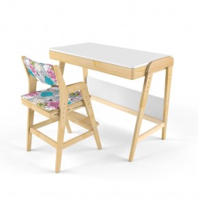 Комплект растущий стол и стул с чехлом 38 попугаев «Вуди» (Белый, Без покрытия, Мечта) в Губахе - gubaha.ok-mebel.com | фото