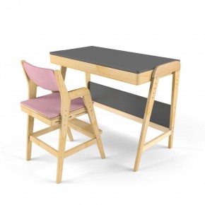 Комплект растущий стол и стул с чехлом 38 попугаев «Вуди» (Серый, Береза, Розовый) в Губахе - gubaha.ok-mebel.com | фото