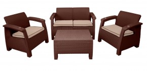Комплект уличной мебели Yalta Premium Terrace Set (Ялта) шоколадый (+подушки под спину) в Губахе - gubaha.ok-mebel.com | фото