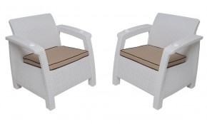 Комплект уличной мебели Yalta Terrace Triple Set (Ялта) белый в Губахе - gubaha.ok-mebel.com | фото 4