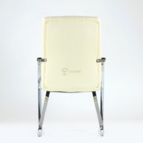 Кресло Barneo K-25 для посетителей и переговорных (хром, бежевая экокожа) в Губахе - gubaha.ok-mebel.com | фото 3
