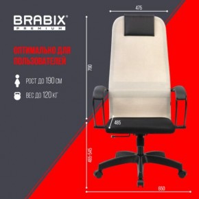 Кресло BRABIX PREMIUM "Ultimate EX-800" пластик, плотная двойная сетка Х2, черное/бежевое, 532916 в Губахе - gubaha.ok-mebel.com | фото 6